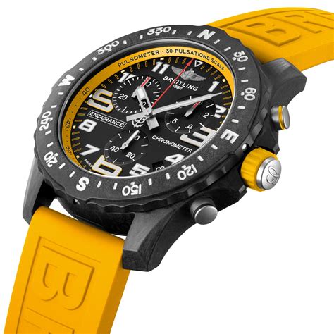 breitling yellow rubber strap|Breitling rubber strap for sale.